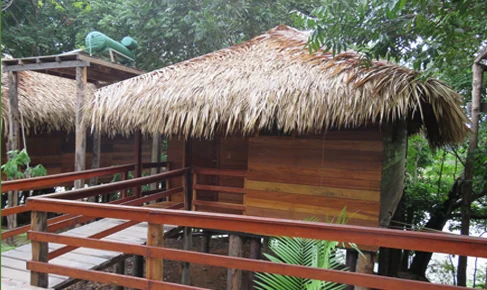Bangalô de madeira do Juma Amazon Lodge